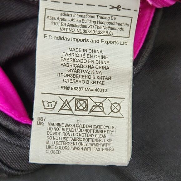 ☔️💜Adidas Black & Fuchsia Cropped Athletic Pants Medium - Picture 12 of 13